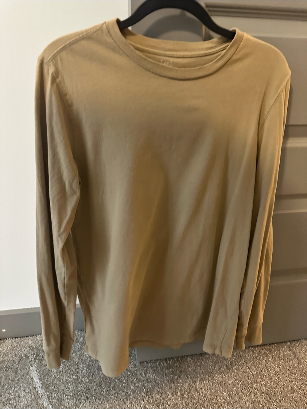 George Men's Long Sleeve Crewneck Shirt - Beige/Tan